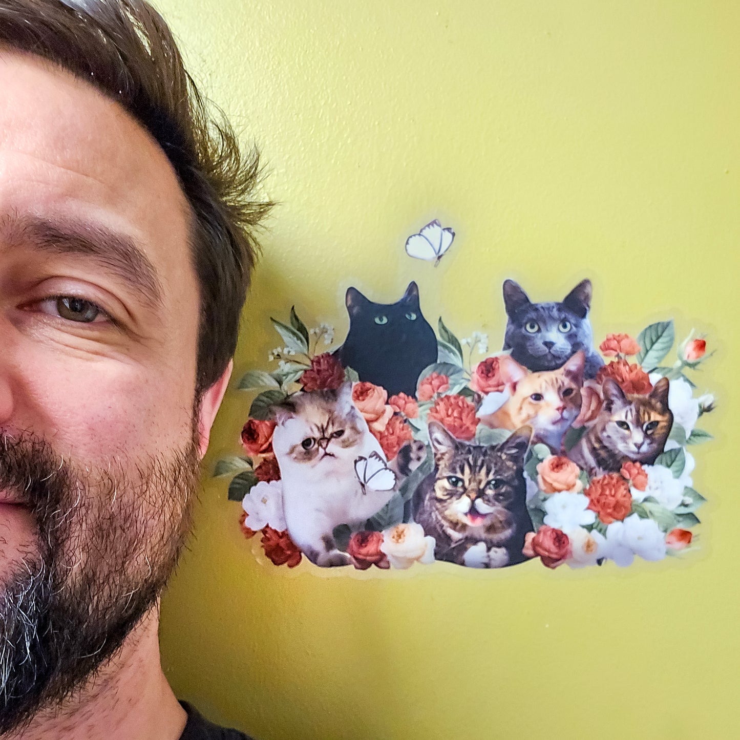 LIMITED EDITION: Giant Cat Bouquet Bumper Sticker!