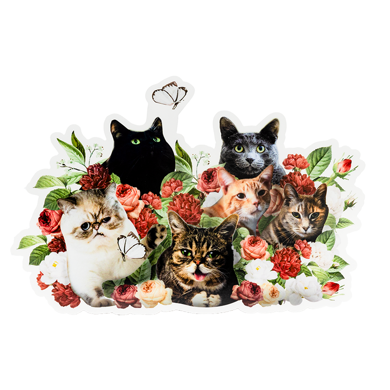 LIMITED EDITION: Giant Cat Bouquet Bumper Sticker!