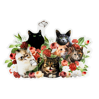 LIMITED EDITION: Giant Cat Bouquet Bumper Sticker!
