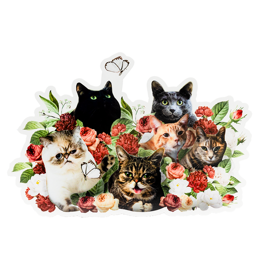LIMITED EDITION: Giant Cat Bouquet Bumper Sticker!