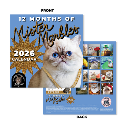 2026 "Twelve Months of Mr Marbles" Wall Calendar Pre-Order