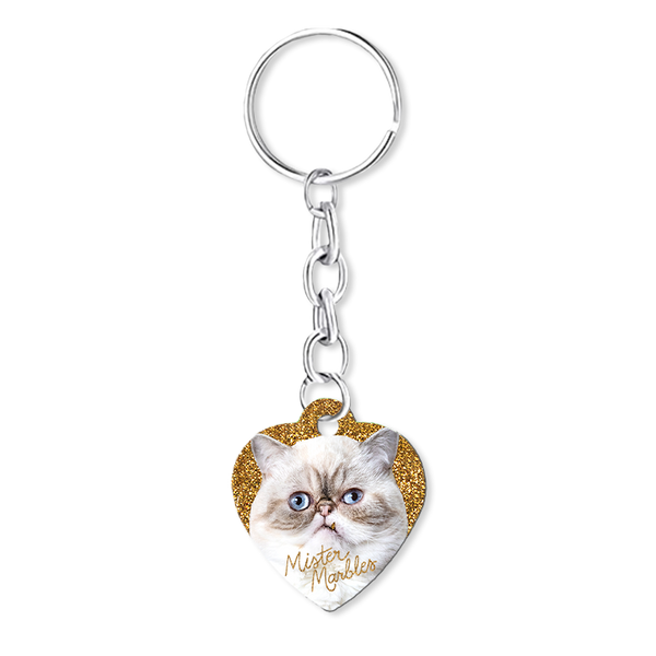 Pet Tag Key Chain - Golden Marbles