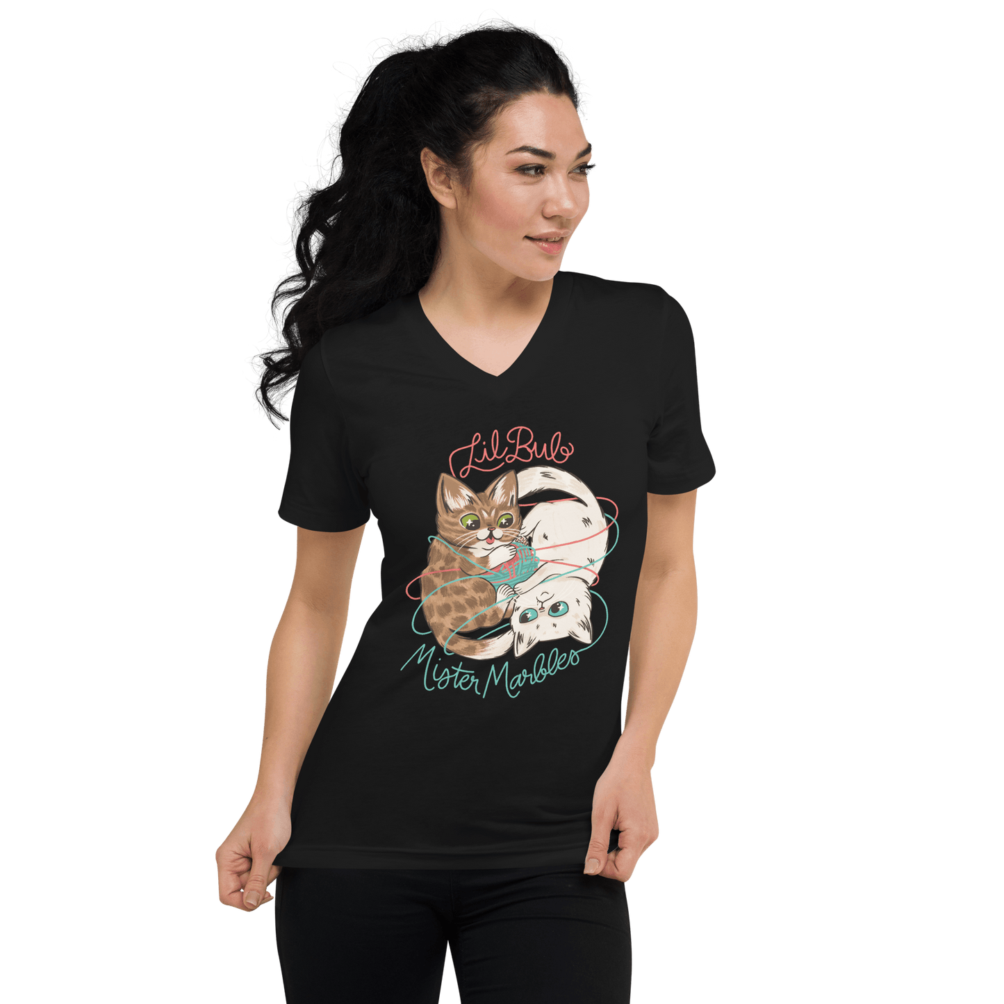 Unisex Short Sleeve V-Neck T-Shirt - Yin Yarng