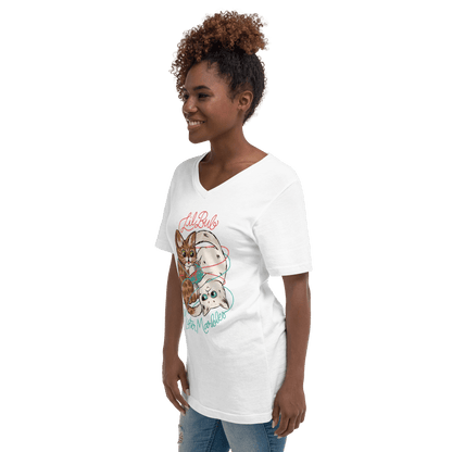 Unisex Short Sleeve V-Neck T-Shirt - Yin Yarng