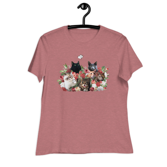 Women's Relaxed Tee - Cat Bouquet