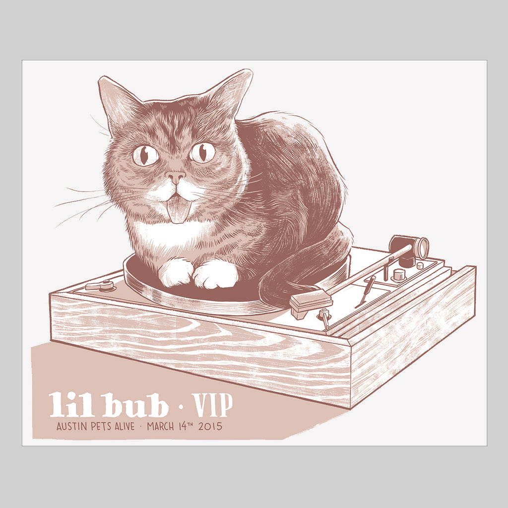 Limited Edition Art Print - "Lil BUB HiFi" - Austin Pets Alive Meet & Greet, SXSW 2015