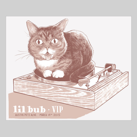 Limited Edition Art Print - "Lil BUB HiFi" - Austin Pets Alive Meet & Greet, SXSW 2015