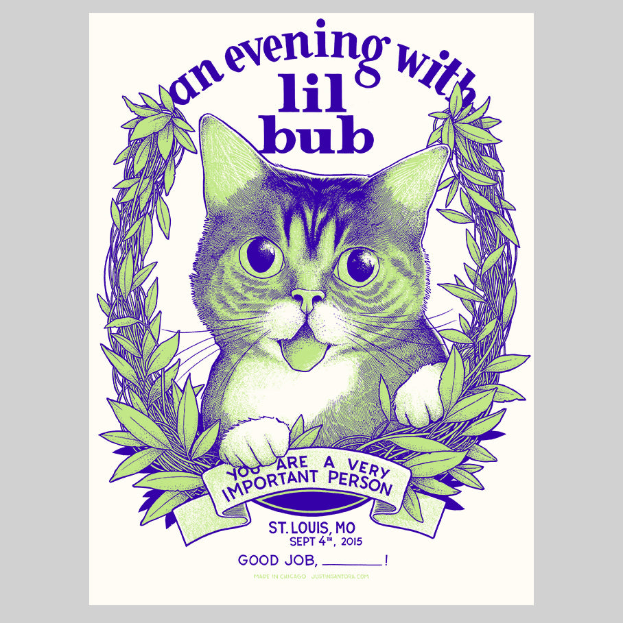 Limited Edition Art Print  - "An Evening With Lil BUB" - St. Louis, MO, 2015