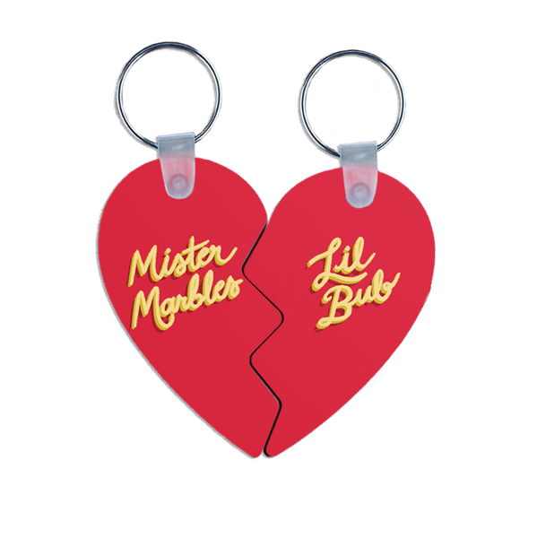 Heart-Split BUB + Marbles Dual Keychain Set